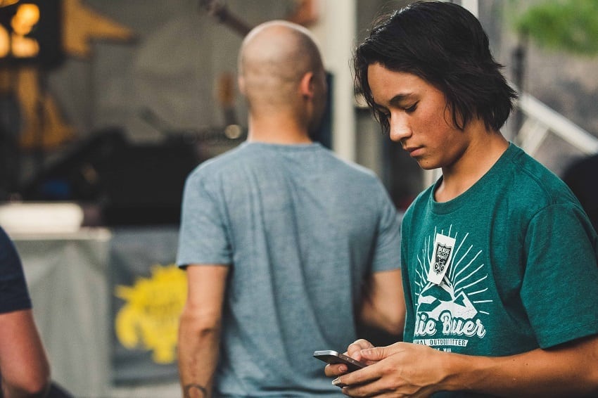 boy using a mobile phone