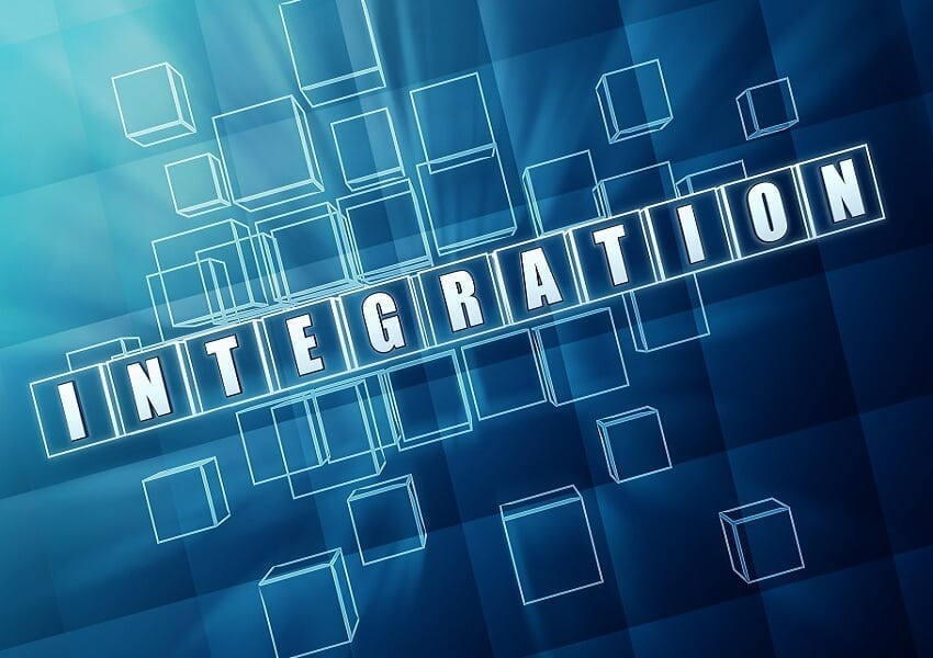 integration, illustrated by numerous squares