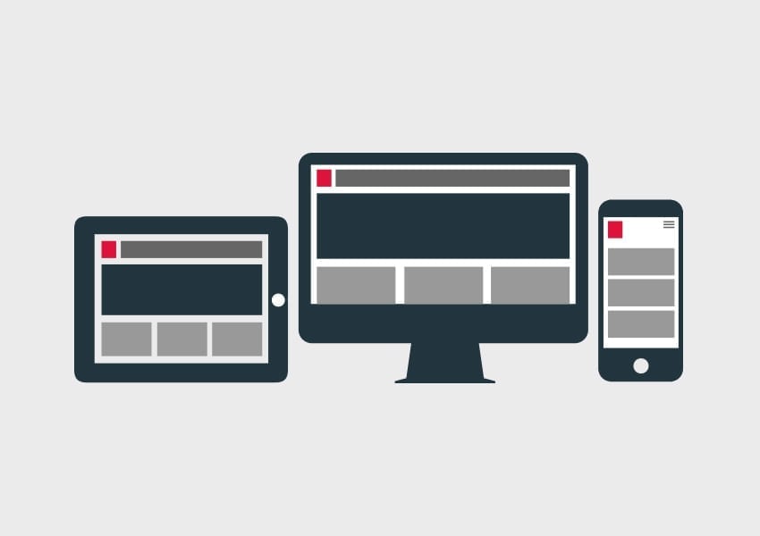 Illustration of a desktop, mobile and tablet