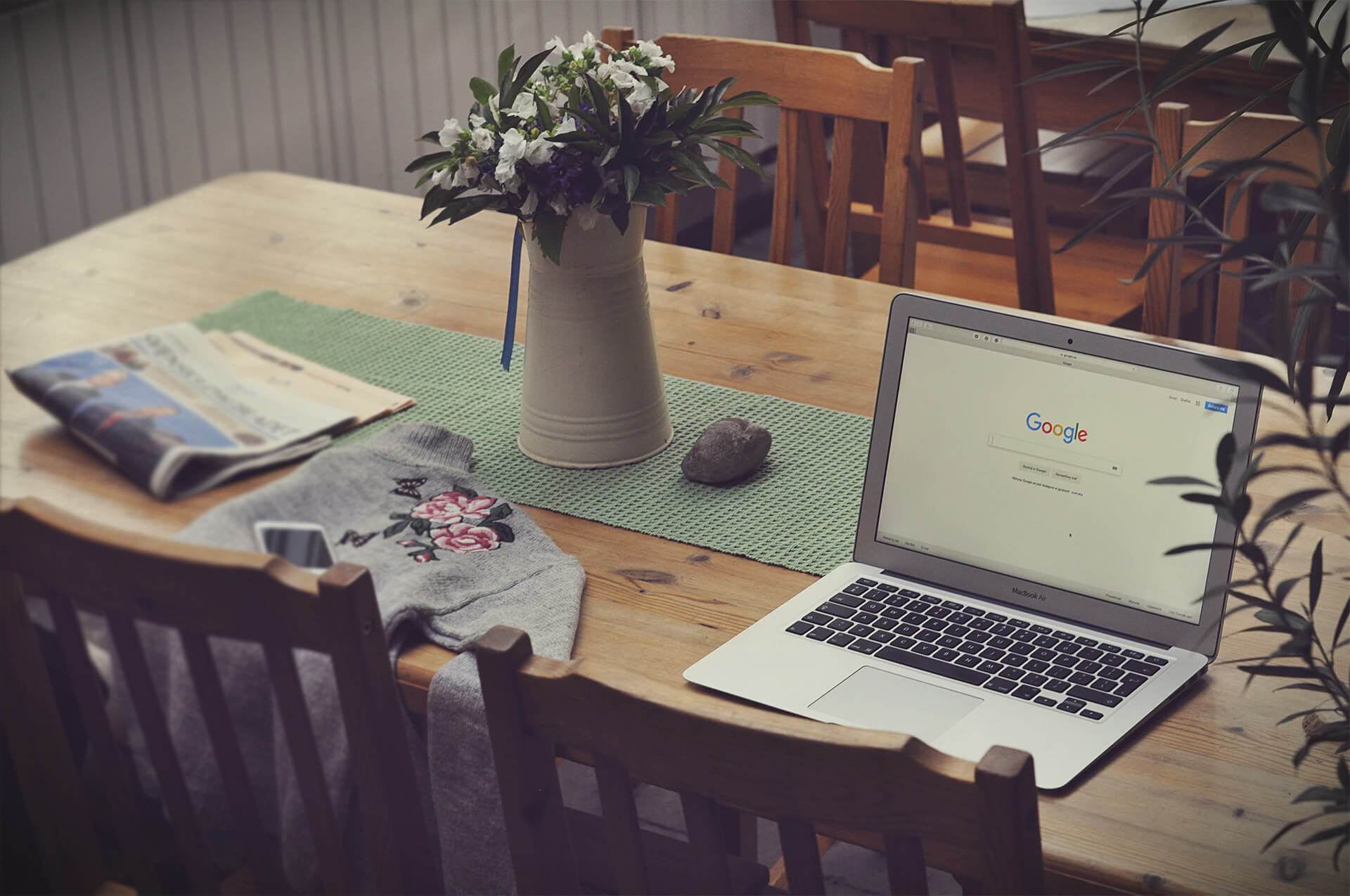 Laptop on desk